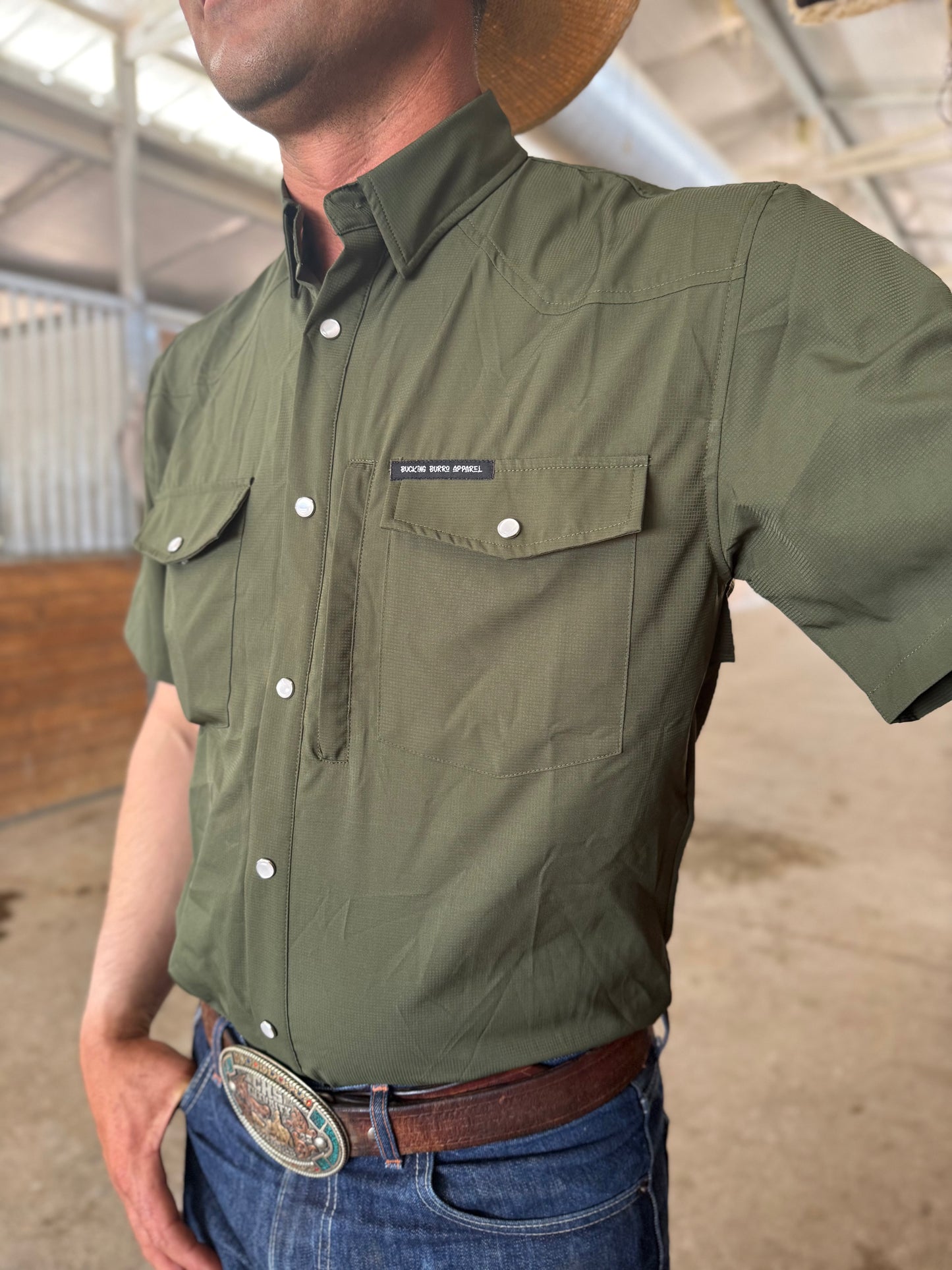 Men’s Short Sleeve Pearl Snaps - Solid