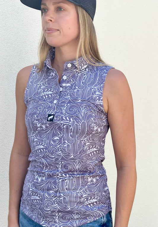 Women’s Sleeveless Polo - Tooled